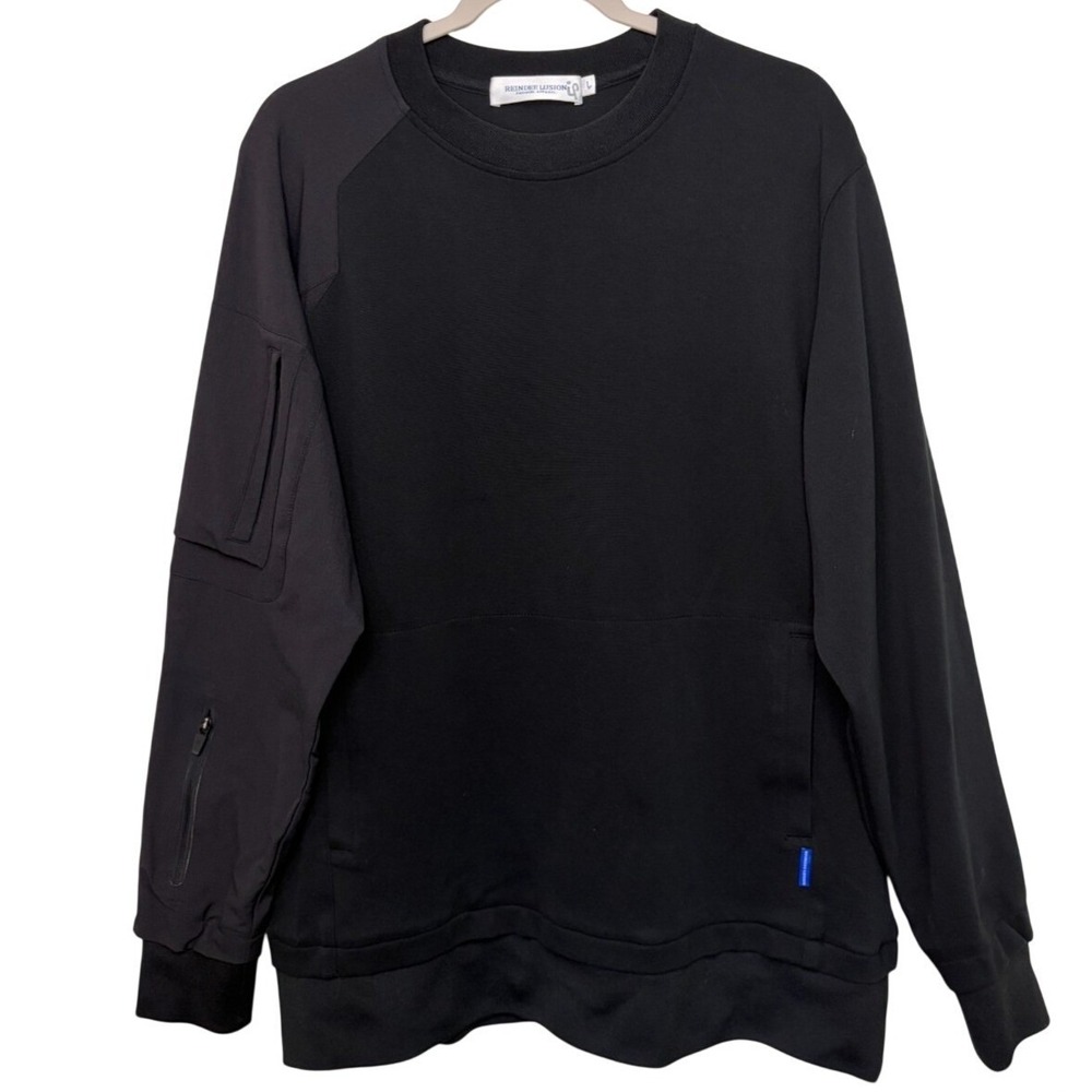 REINDEE LUSION Techwear Sweatshirt Pocket Men L Panel Gorpcore Asymmetric Patch